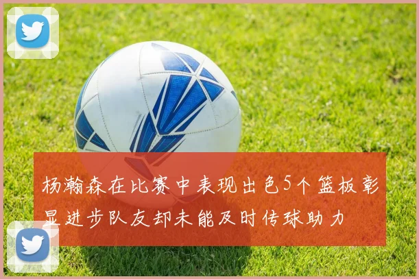 杨瀚森在比赛中表现出色5个篮板彰显进步队友却未能及时传球助力